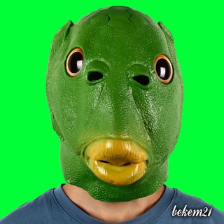 [MẶT NẠ CÁ-TIKTOK] Mặt nạ trùm đầu hóa trang quái vật đầu cá màu xanh lá phù hợp cho Halloween