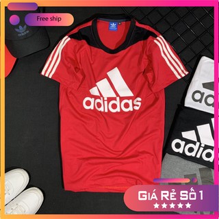 Áo thun thể thao nam  HAN'247 áo thun tay ngắn phối 3 sọc và viền vai cực đẹp_ Kitty Free Shop