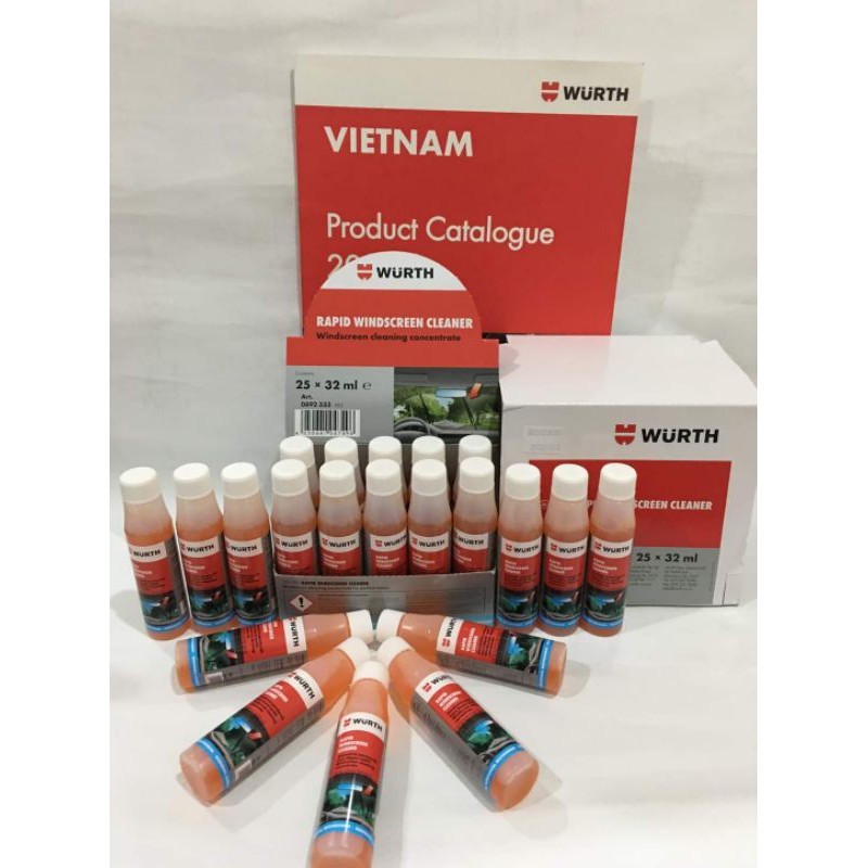 Combo 5 chai nước rửa kính ô tô Wurth. Cam kết chính hãng 100%
