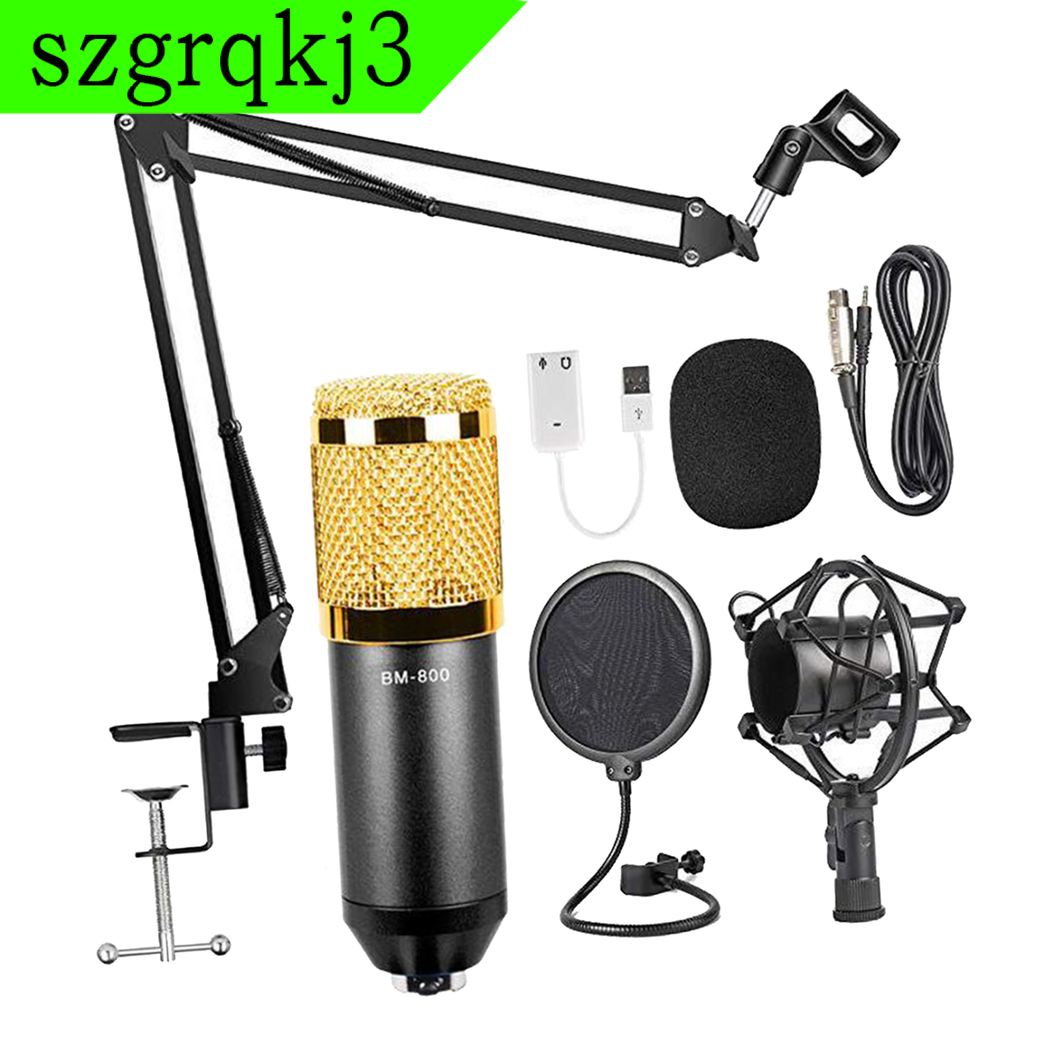 WenZhen Music Broadcasting Recording Condenser Microphone Kit Computer Cardioid Mic BM800