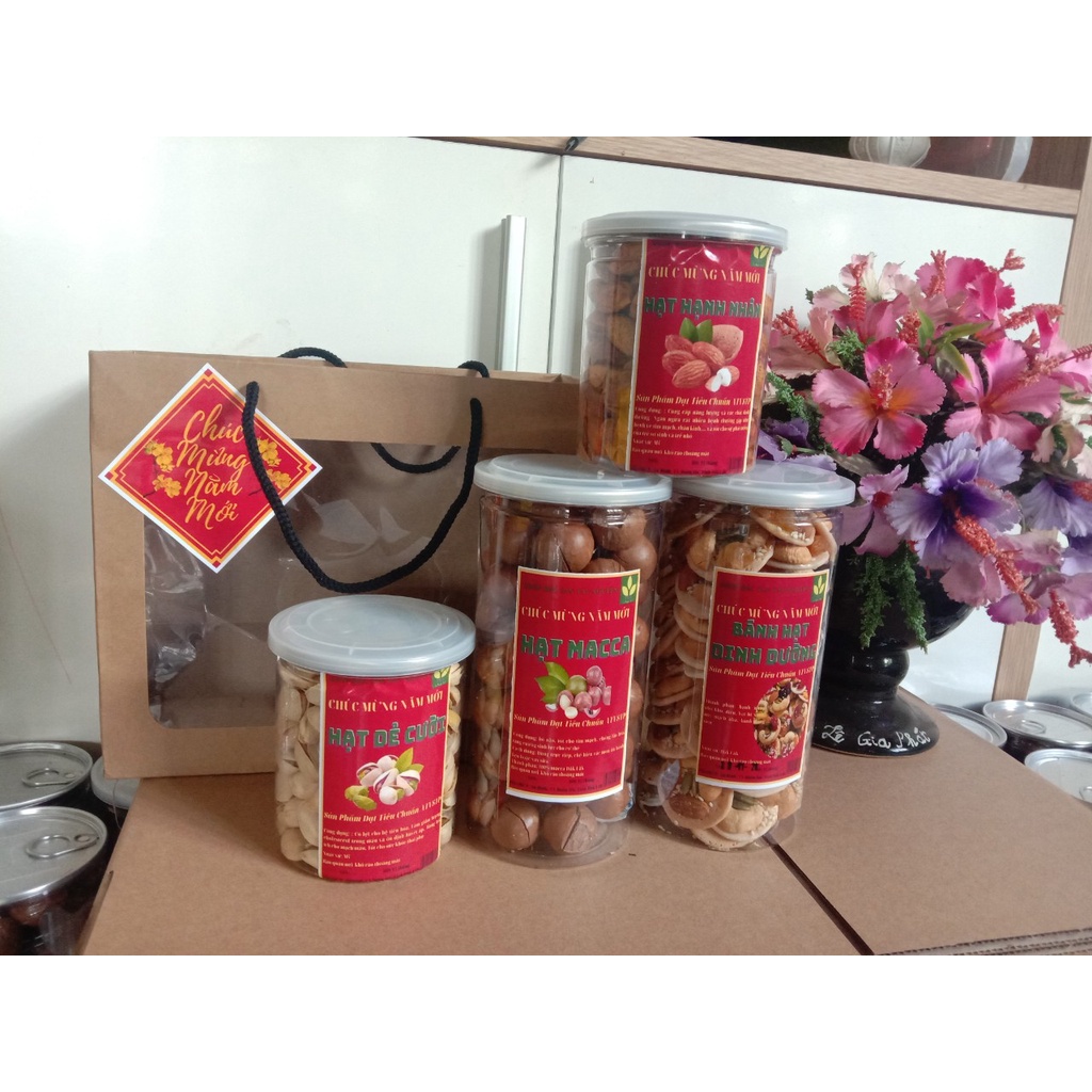 [Hộp Quà Tết] Combo Hộp Quà tết đẹp, sang trọng đủ các loại hạt để lựa chọn: hạt macca, dẻ, hạnh nhân, điều, bánh hạt .. | BigBuy360 - bigbuy360.vn