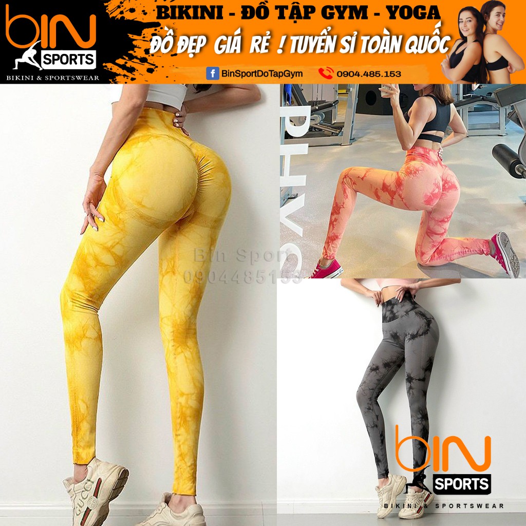 Quần Legging Lưng Cap Cao Tập Gym, Yoga, Aerobic Nữ Chun Mông Vải Dệt Kim, Co Giãn Tốt Ôm Dáng Nâng Mông Bin Sport Q096