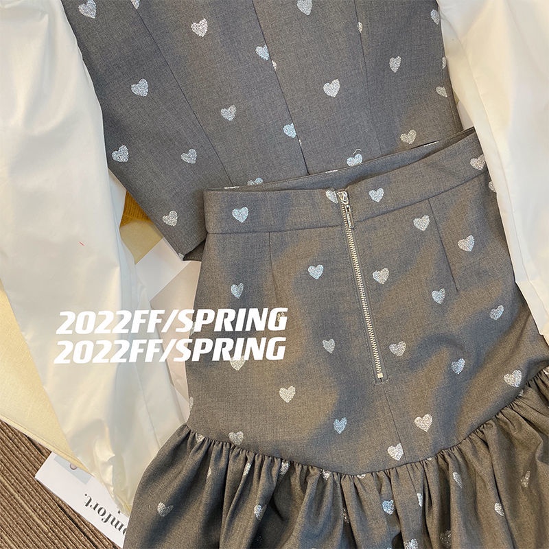 Set Áo Váy Hai Mảnh Phong Cách Năm Mới Xiaoxiang Cao Cấp Sớm Cho Bé Gái