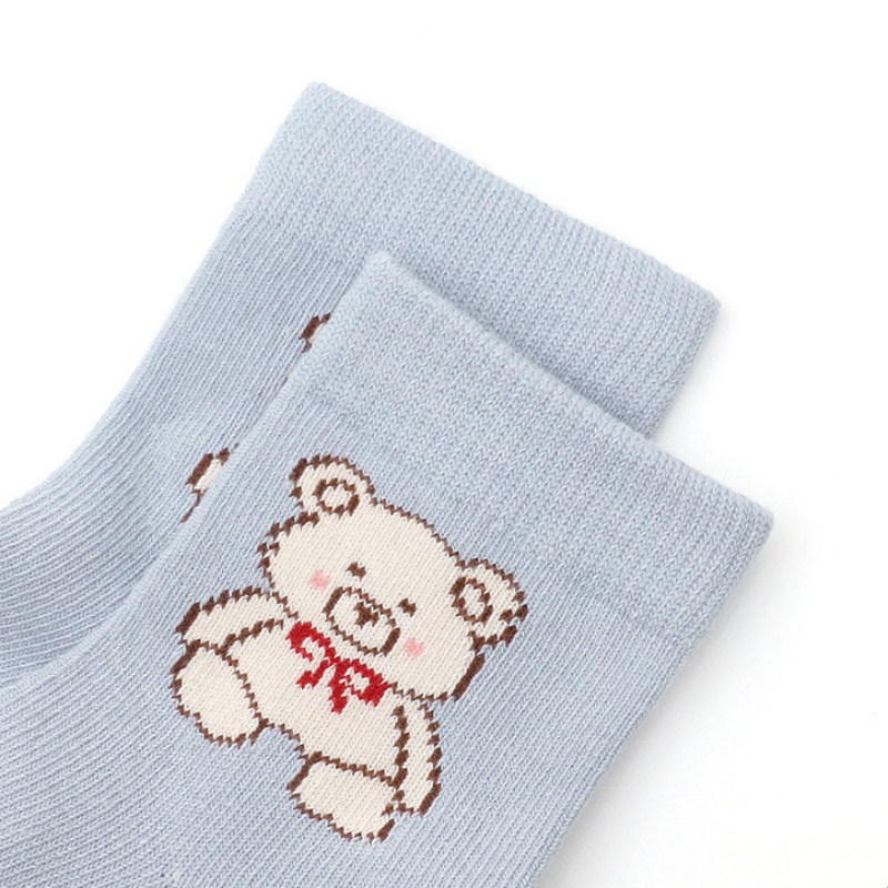 Vớ Cotton Phối Ren Họa Tiết Hoạt Hình Dễ Thương Cho Các Bé