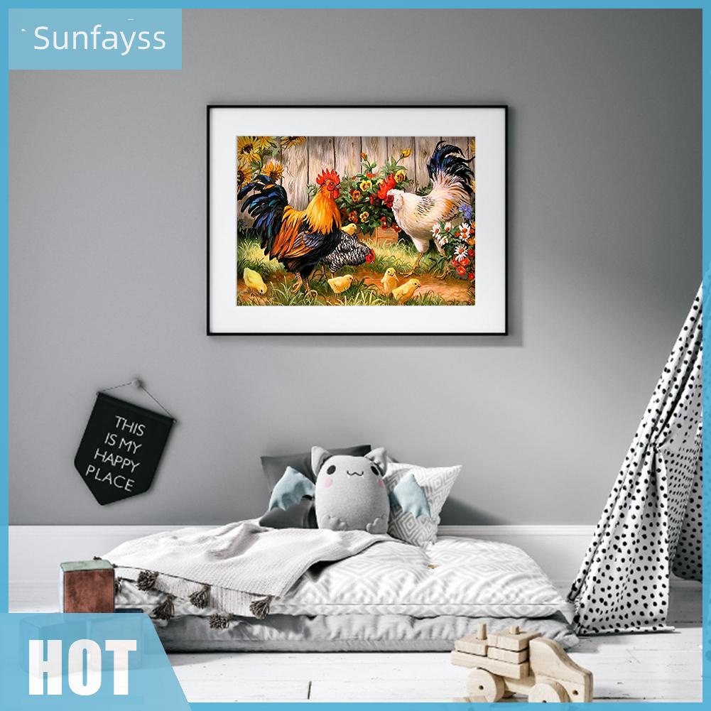 Bộ tranh thêu chữ thập tự làm hình gà con 11ct để trang trí làm quà tặng