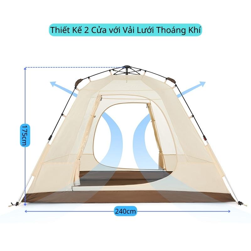 Lều Dã Ngoại Tự Bung Ango 4 Người Naturehike NH21ZP010 Có Mái Che Chống Nắng
