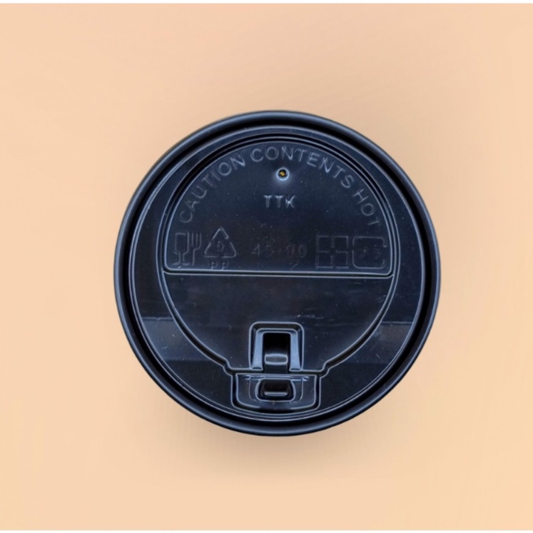 50 LY GIẤY KÈM NẮP ĐEN loại nút bật, chuyên dụng cho cafe nóng take away, size 250ml, 350 ml, 450ml, 600ml, GIÁ SỈ
