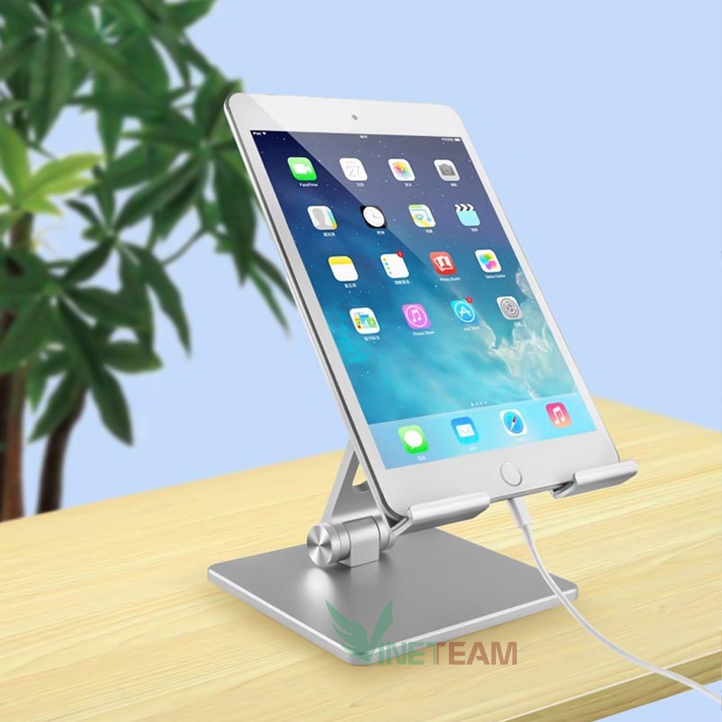 Giá Đỡ Kệ Ipad Điện Thoại Máy Tính Bảng Gấp Gọn VINETTEAM - Chống trượt,chống xước hợp kim nhôm cao cấp -4716