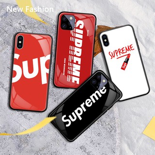 Ốp lưng kính in chữ supreme cá tính cho phone 6 7 8 plus xr 11 12 pro xs max - a258