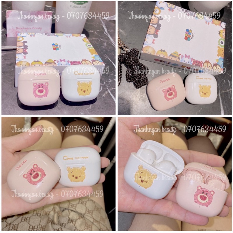 Tai Nghe Disney Gấu Pooh - Gấu Lotso Hồng Chính Hãng