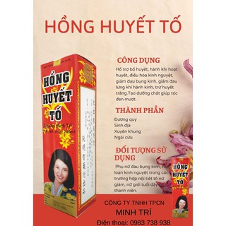 HỒNG HUYẾT TỐ (SET 10 CHAI) - Bổ huyết, điều kinh
