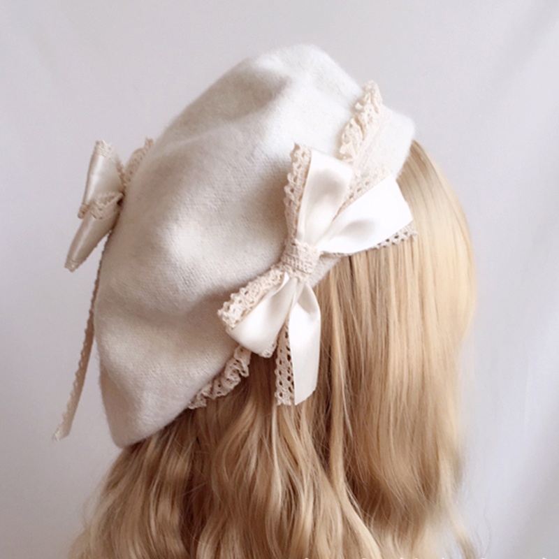 Mũ Nồi Lông Màu Trơn Bảo Vệ Tai Kiểu Pháp Cổ Điển Dành Cho Nữ