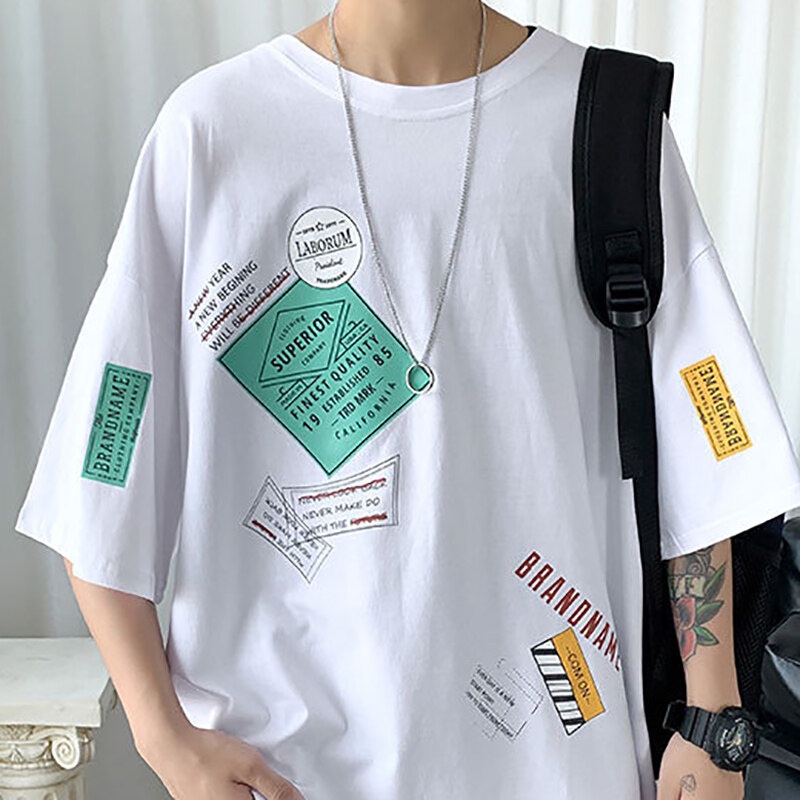 Áo thun IELGY tay ngắn cổ tròn phong cách Hàn Quốc thời trang mùa hè cho nam