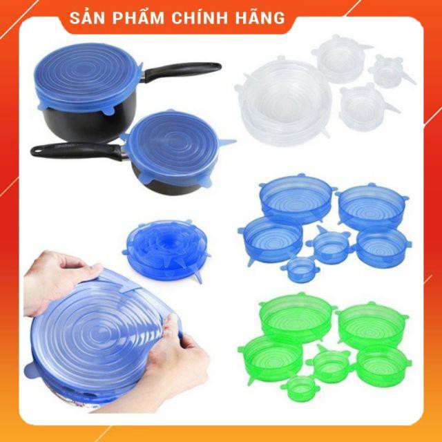 [HÀNG SIÊU TỐT] Bộ 6 nắp đậy thực phẩm silicon đa năng