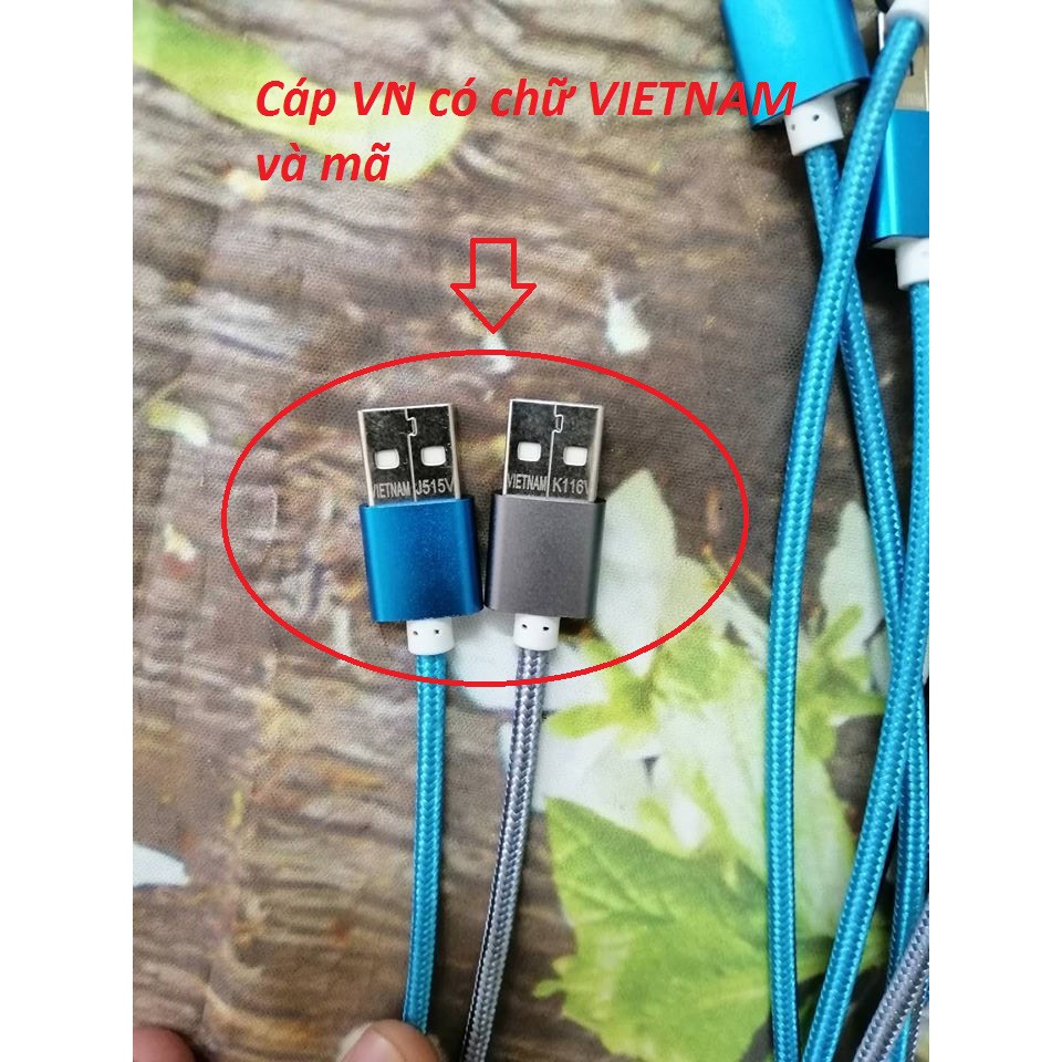 Cáp bọc dù Iphone made in VietNam 20cm