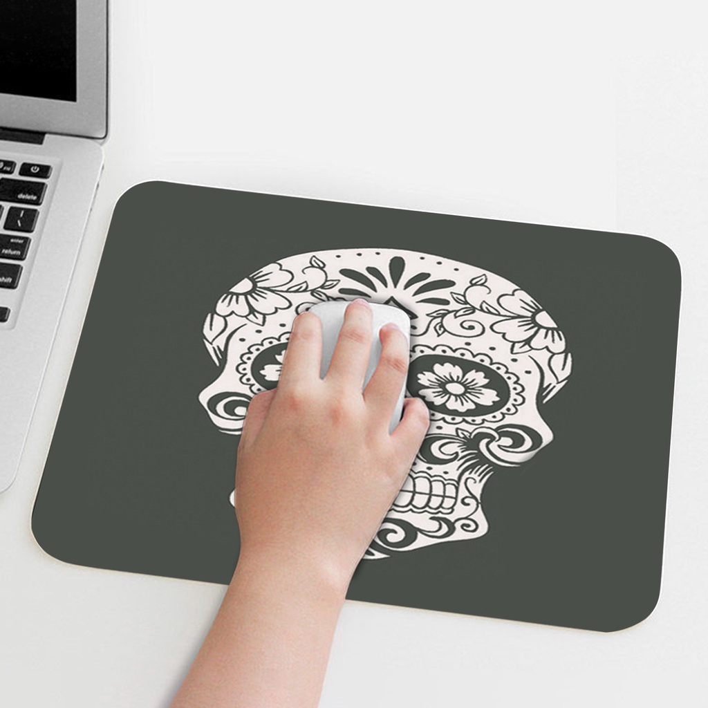 Miếng Lót Chuột Mềm Mại Chống Trượt In Hình Đầu Lâu