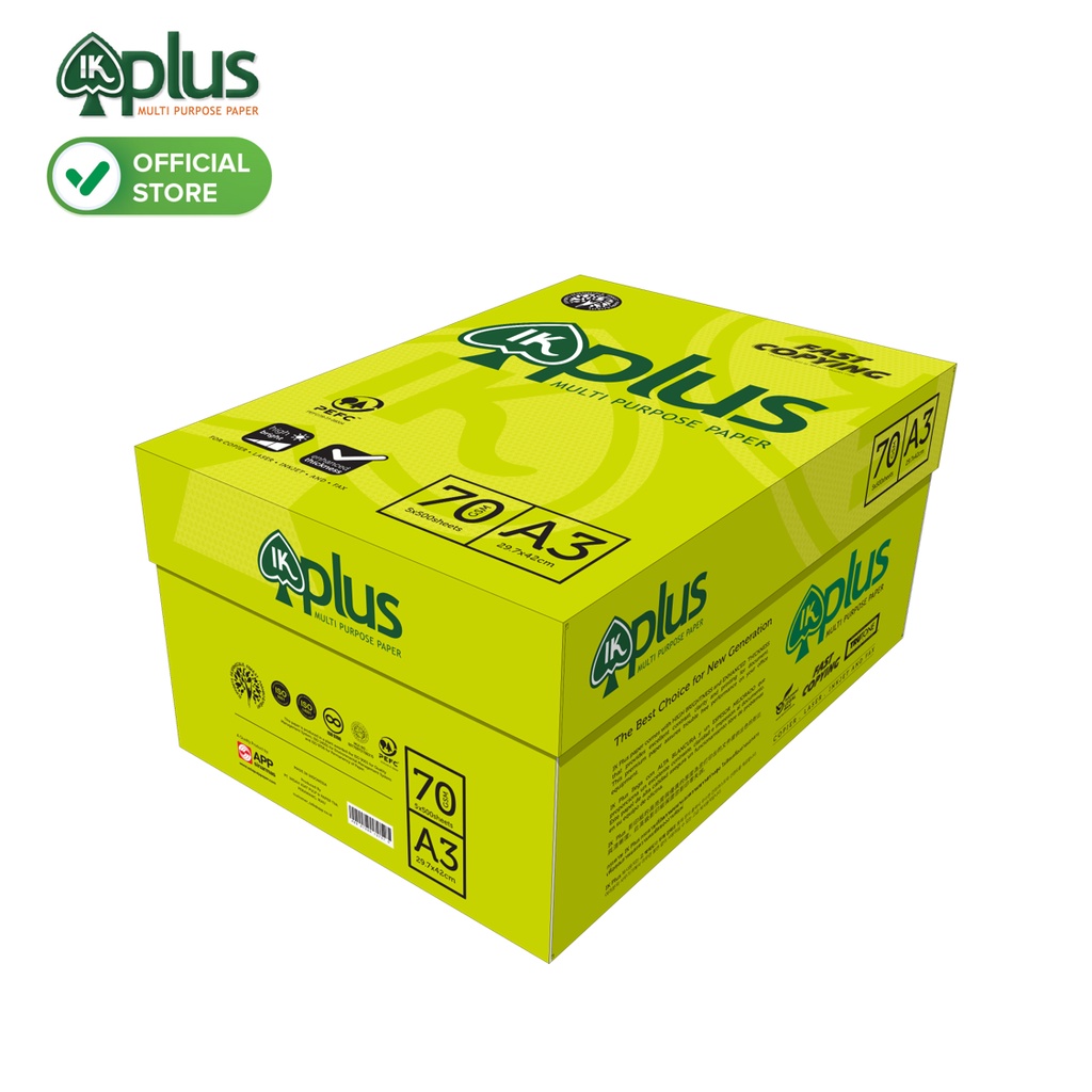 Giấy IK PLUS A3 70gsm - Giấy in văn phòng - Hàng chính hãng