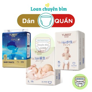 Bỉm YUBEST Angel / Gold /Natural nội địa Trung Quốc quần / dán đủ size S132, S90, M108, M84, L96, L78