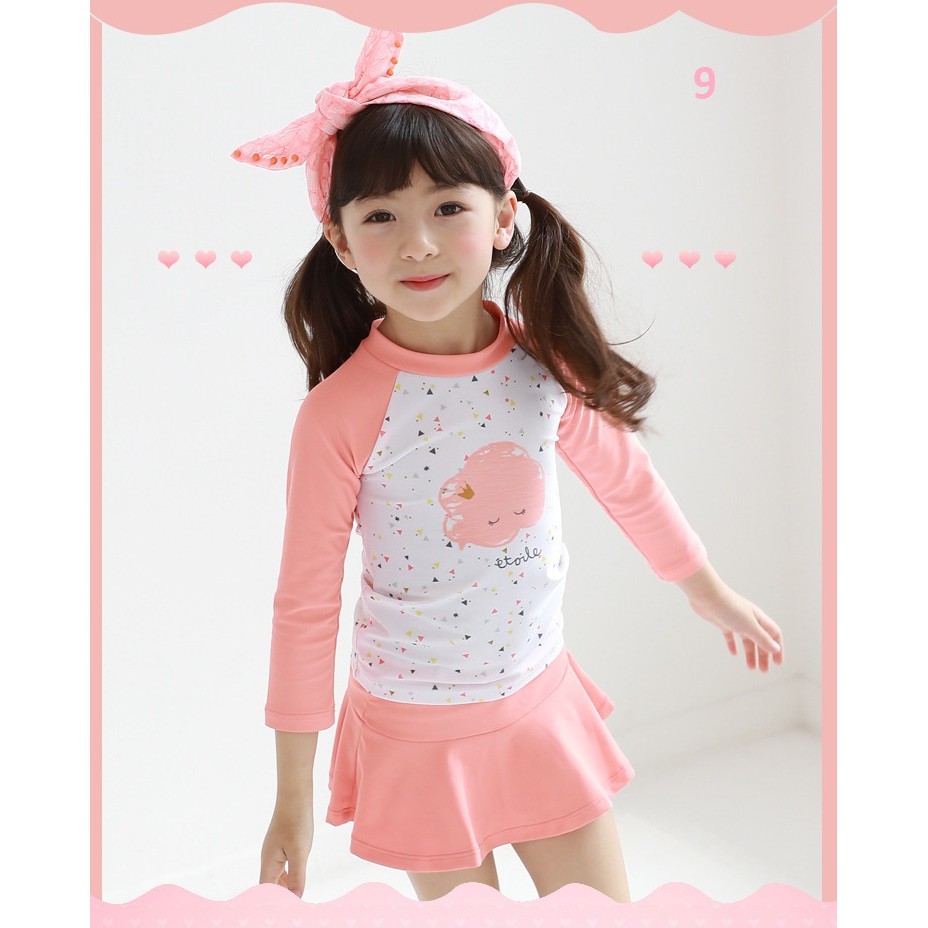 Đồ bơi bé gái (áo đám mây váy hồng)