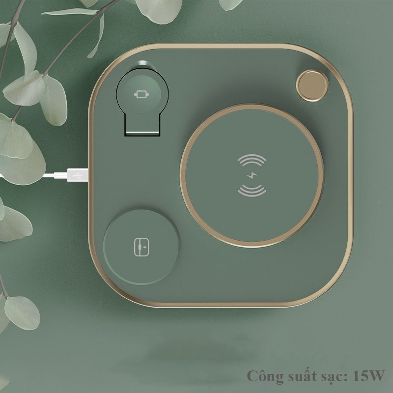 đèn học để bàn tiện ích 4 chức năng , đền led ánh sang trắng kiêm sạc không dây , đèn bàn công sở NPR49