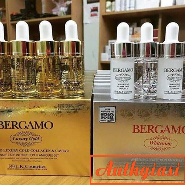 Serum Bergamo Snow White Vita dưỡng trắng \ Luxury Gold phục hồi da \ Pure Snail cấp ẩm 13ml