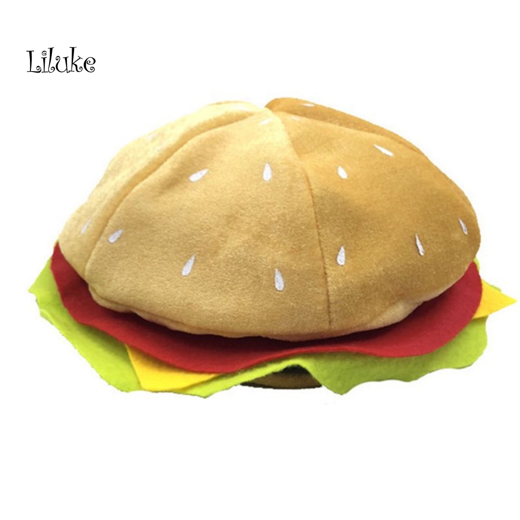 Mũ Cotton Màu Trơn Hình Hamburger Ngộ Nghĩnh
