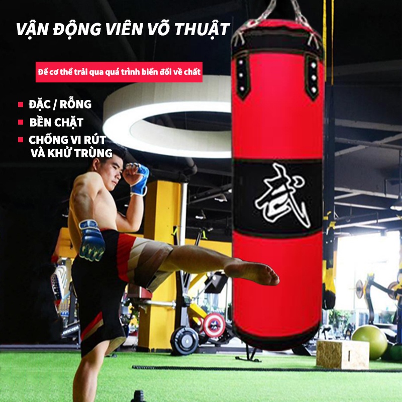 Bao cát đấm bốc da PU(không gồm cát) dụng cụ tập  dụng cụ tập boxing quyền anh tại　Bao cát trẻ em 60cm / người lớn 100cm