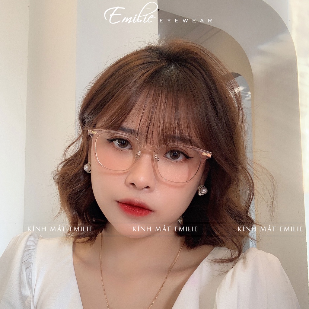 Gọng kính vuông nam nữ nhựa mảnh nhẹ cao cấp Kính mắt Emilie phụ kiện thời trang TR21151