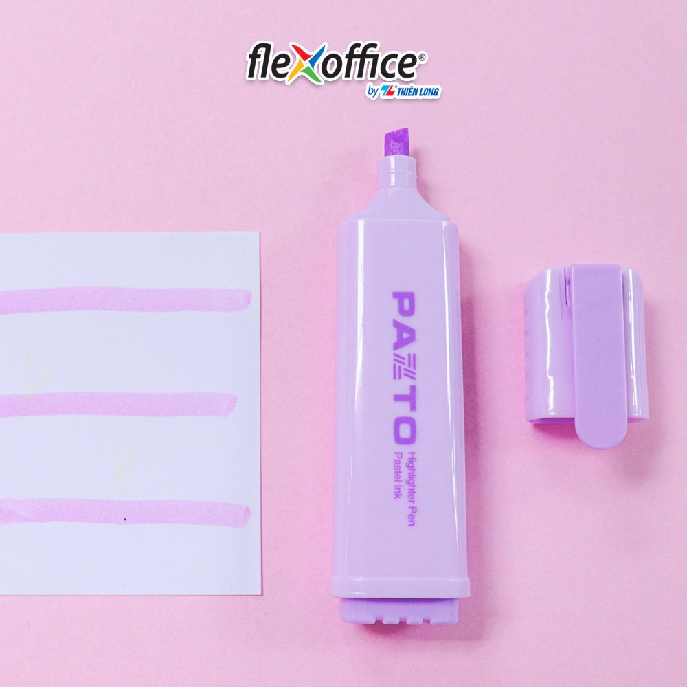 Combo 5 Bút dạ quang màu Pastel Thiên Long Flexoffice Pazto FO-HL009/VN - Bút rửa được - Không để lại vết khi Photocopy