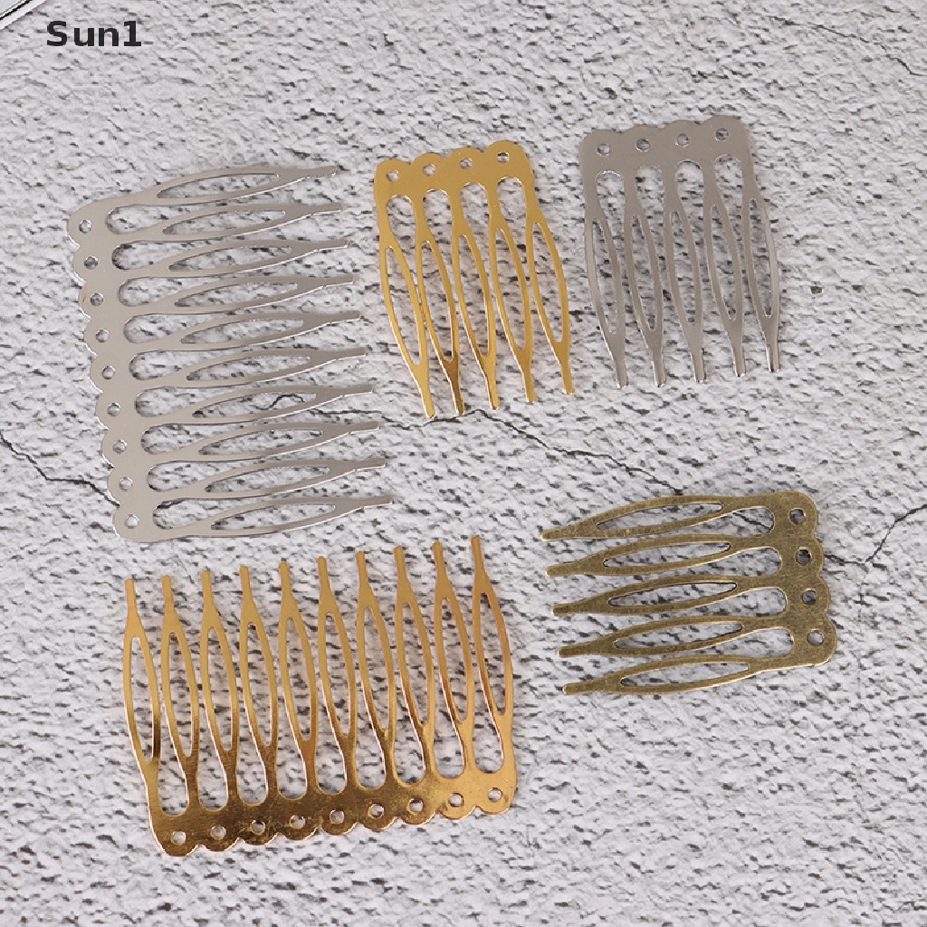 Set 10 / 10 Lược Kẹp Tóc 5 / 10 Răng Kim Loại Tạo Kiểu Tóc Thời Trang