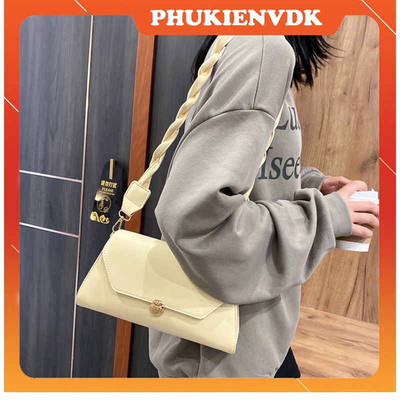 Túi đeo vai túi xách nữ kiểu Pháp dây đeo xoắn độc đáo