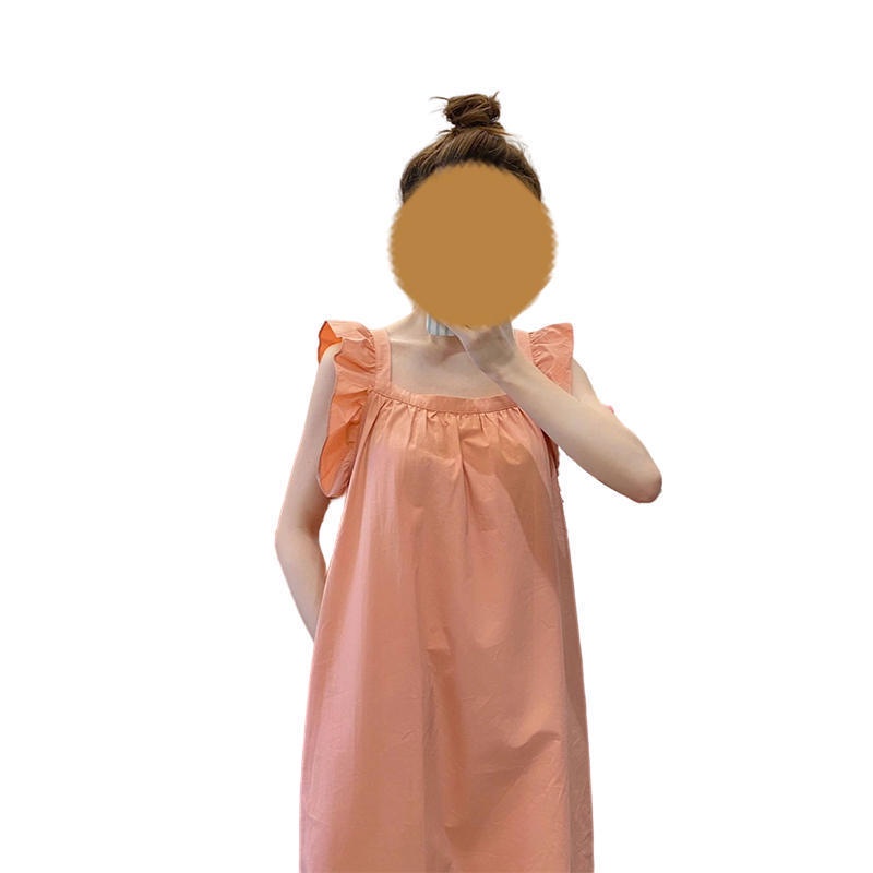 Đầm Dáng Chữ A Tay Bay Cổ Vuông Phong Cách Pháp Thời Trang Mùa Hè Cho Nữ