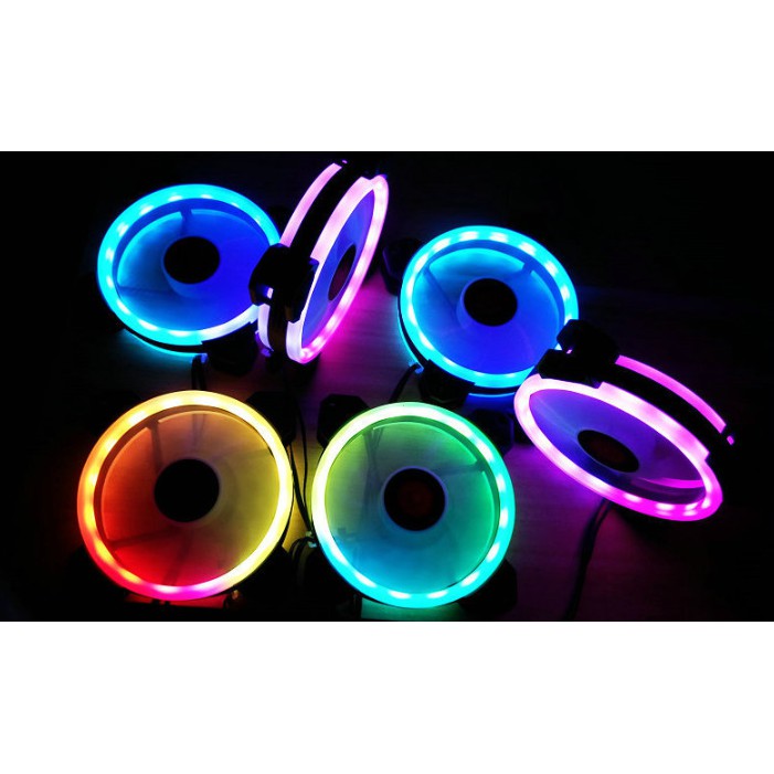 Bộ 3 Fan kèm Hub và điều khiển Led RGB COOLMON SUNSHINE R6-120