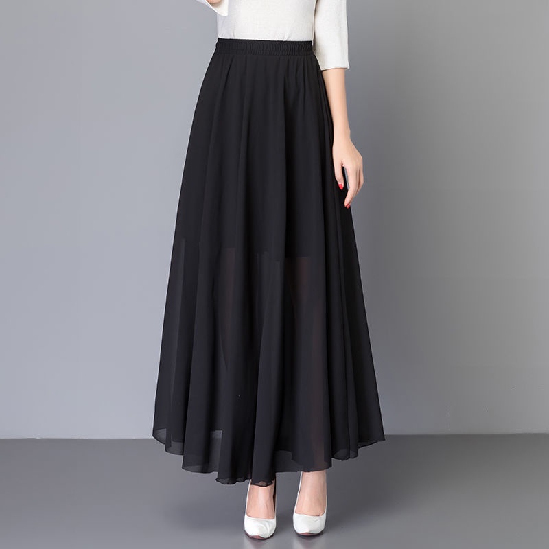 [M &amp; E] Chân Váy Voan Dáng Dài Lưng Cao Dáng Ôm Thời Trang Xuân Hè Dành Cho Nữ Nhảy Múa