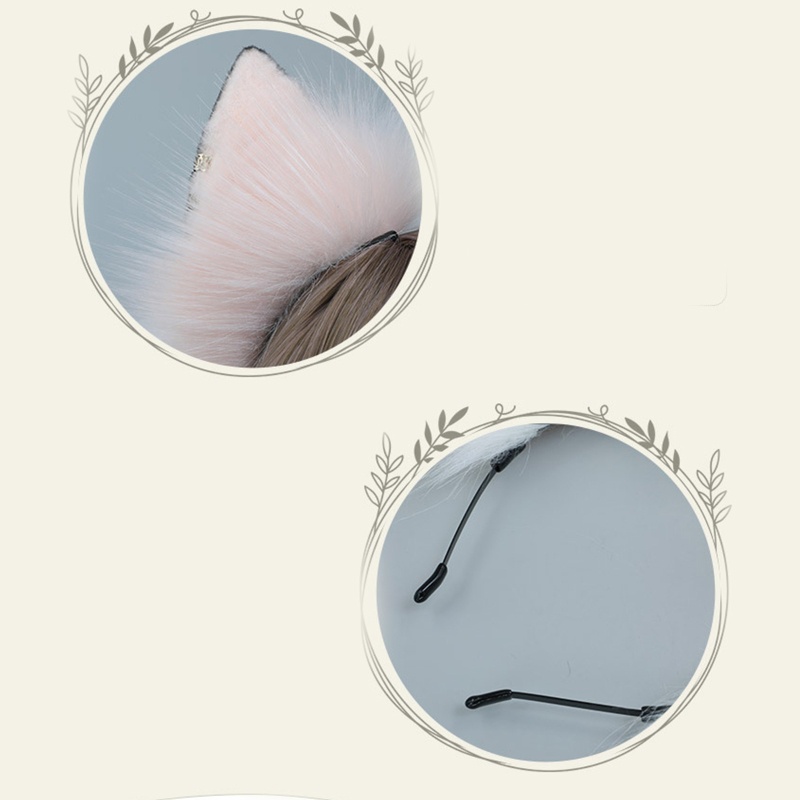 Băng Đô Tai Mèo Đính Lông Nhân Tạo Phong Cách Lolita