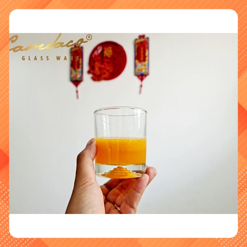 Bộ 6 Ly Cốc Thủy Tinh Tròn Đáy Chấm Bi 225ML Cẩm Đạt CAMDACO GLASS WARE
