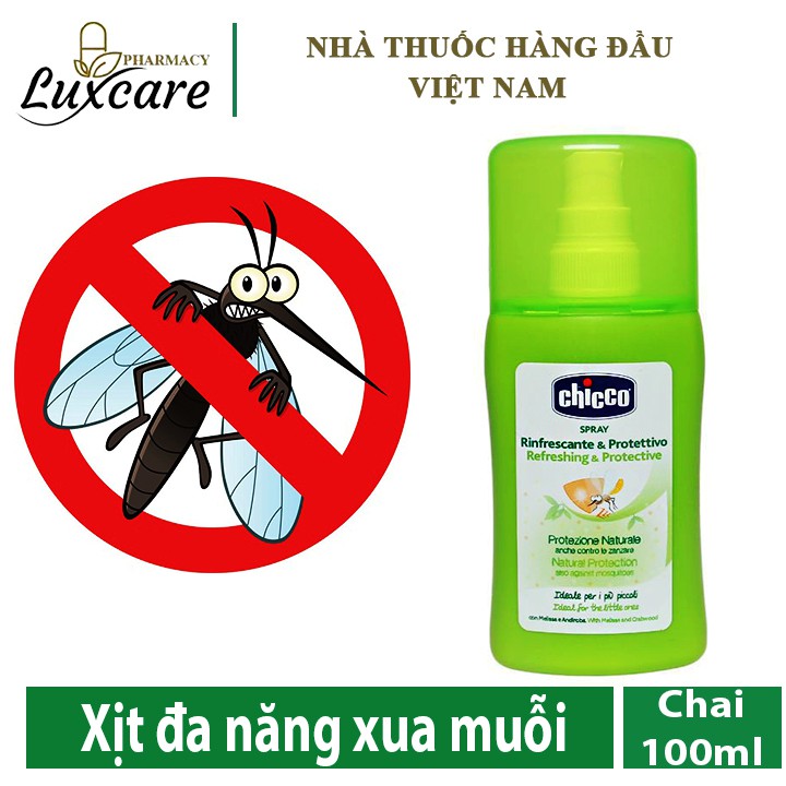 Xịt đa năng chống muỗi CHICCO REFRESHING & PROTECTIVE SPRAY - An toàn cho trẻ sơ sinh, mẹ bầu