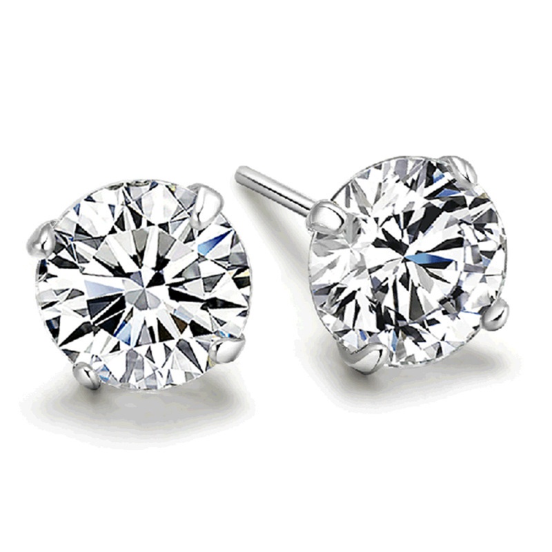 Đôi khuyên tai bạc 925 đính đá zircon sang trọng cho nữ