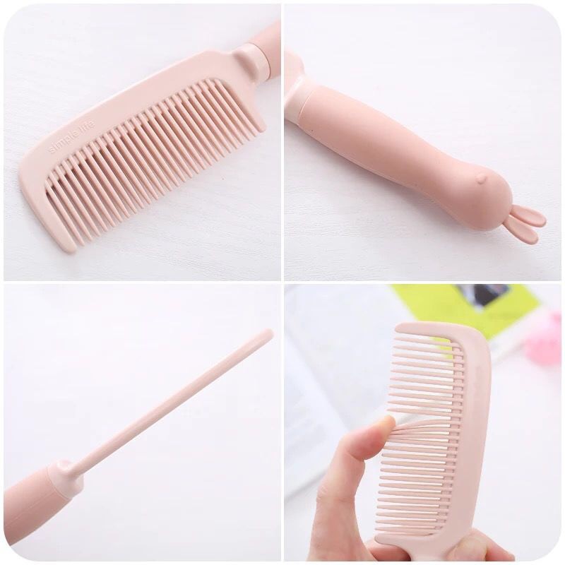 Lược Chải Tóc Xoăn Bằng Nhựa Chống Tĩnh Điện Thiết Kế Hình Thỏ Dễ Thương Dành Cho Học Sinh