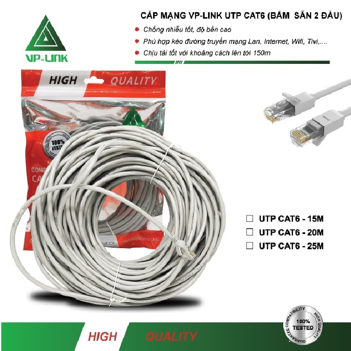 Cable Mạng VP-Link Cat 6E (15m 20m 25m)