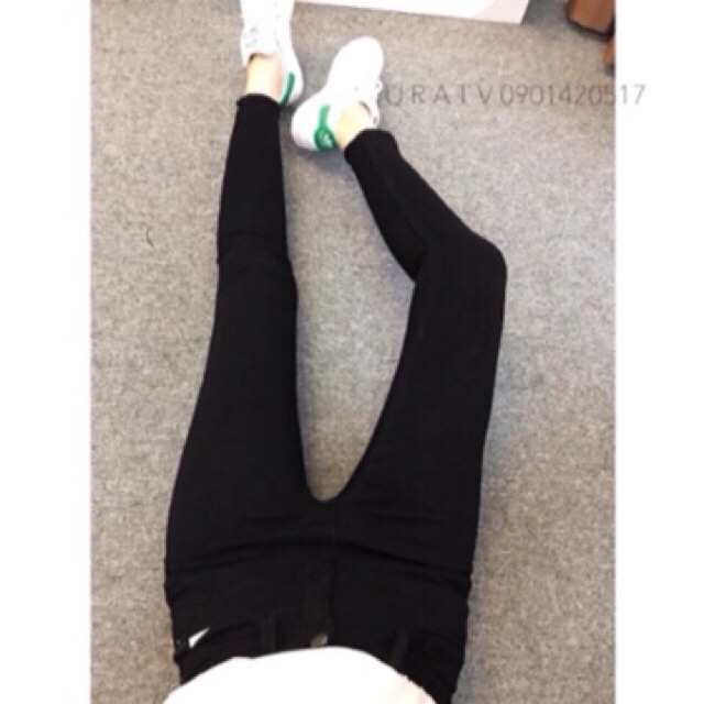 QUẦN JEAN ĐEN TRƠN LƯNG CAO ( loại 1)