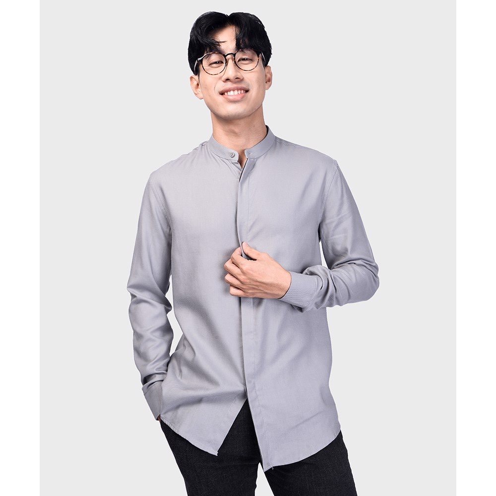 [Mã FASHIONMALLT4 giảm 15% tối đa 30K đơn 150k] ROUTINE Áo Sơ Mi Nam Tay Dài Modal Flannel Trụ Nẹp Cúc Ẩn - SM115100-2