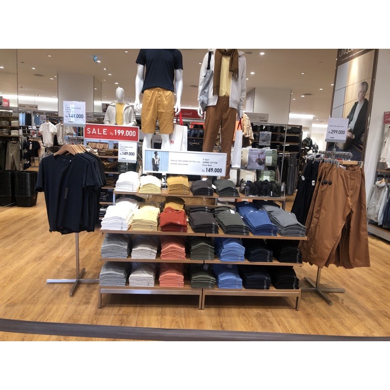 Uniqlo Áo Thun Cotton Cổ Thuyền In Chữ Supima Cá Tính Cho Nam