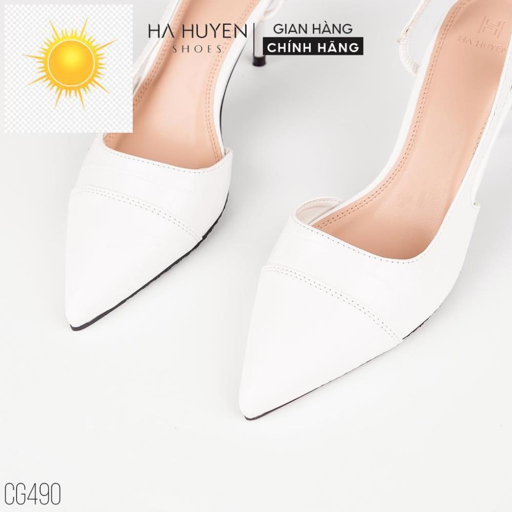 🛍️️🛒 Giày cao gót nữ Hà Huyền Shoes mũi nhọn captoe quai đan hông chân gót nhọn 8 phân - CG490 🛍️️🛒