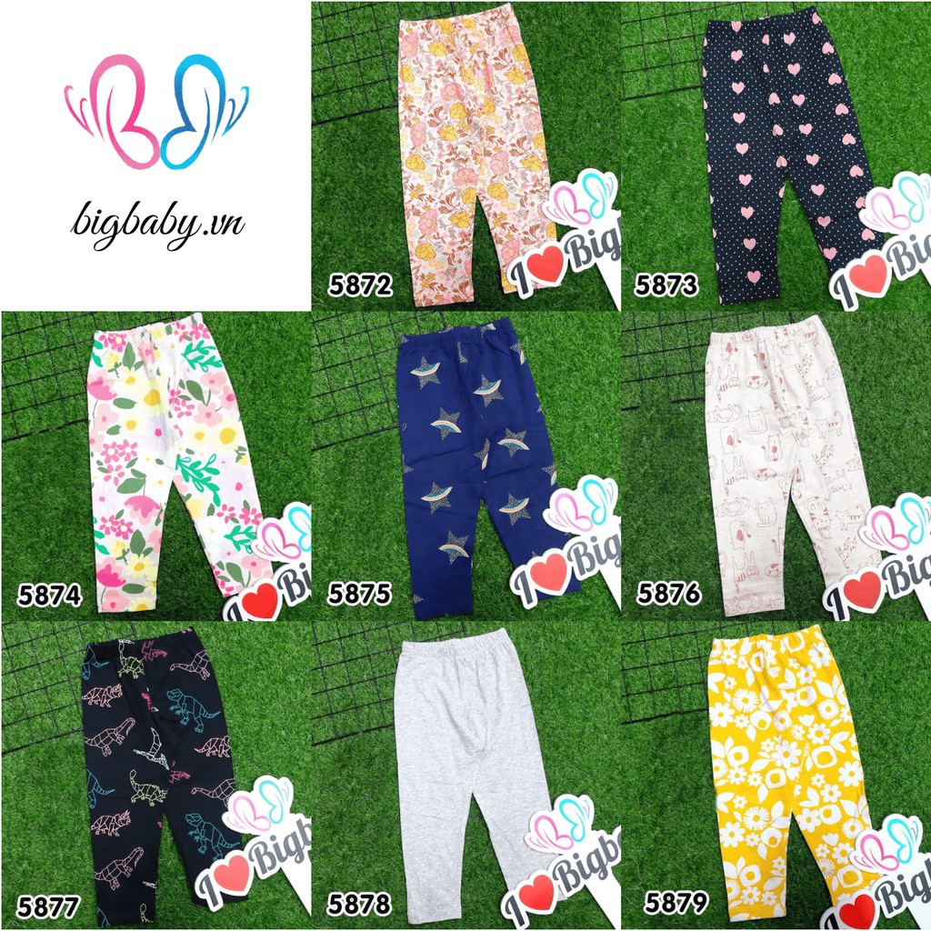 QUẦN LEGGING DÀI BÉ GÁI COTTON NHIỀU HỌA TIẾT CHO BÉ TỪ 9KG - 28KG