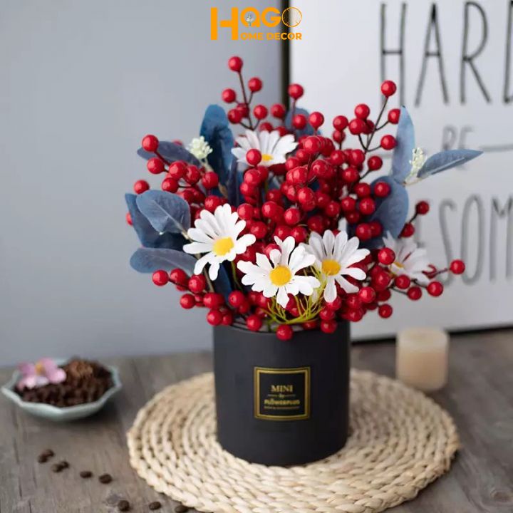 Lọ hoa sứ cắm sẵn hoa hồng, đào đông nhiều mẫu để bàn trà, kệ tủ, kệ sách, bàn trang điểm