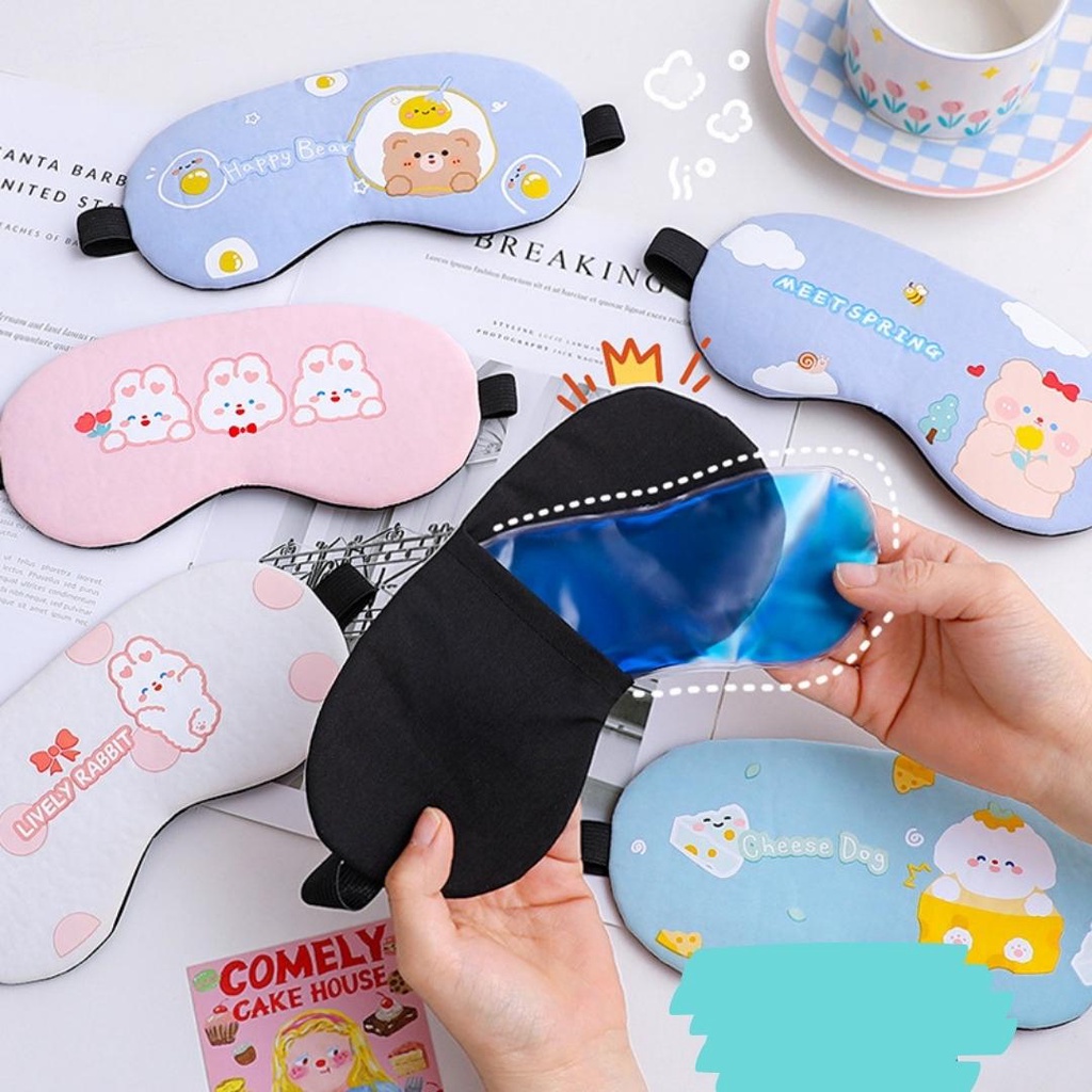 Bịt Mắt Ngủ Bảo Vệ Mắt Có Túi Giải Nhiệt Làm Mát Mắt, Họa Tiết Cute Dễ Thương - BEYOU
