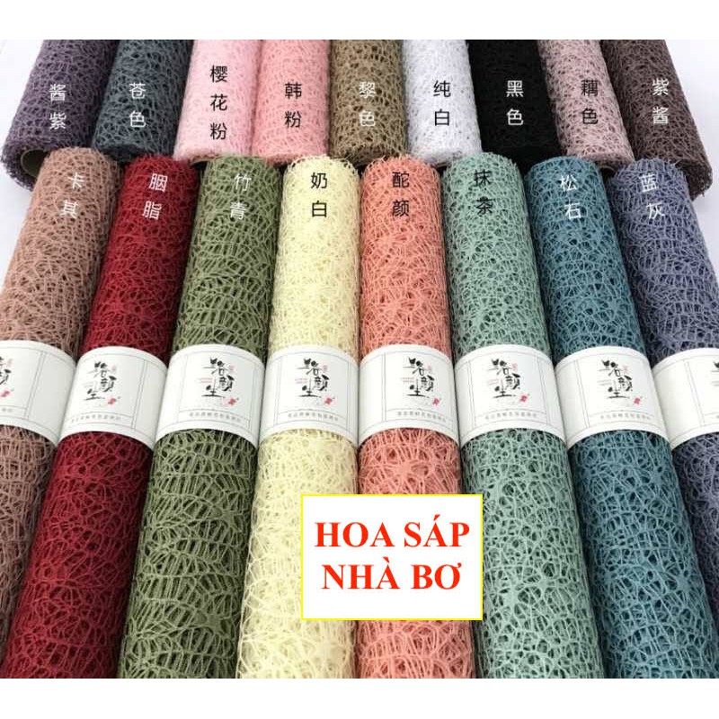 Cuộn giấy lưới nhện gói hoa 50x5 đủ màu đẹp xinh dày dặn form chuẩn bó hoa handmade - Hoa Sáp Nhà Bơ