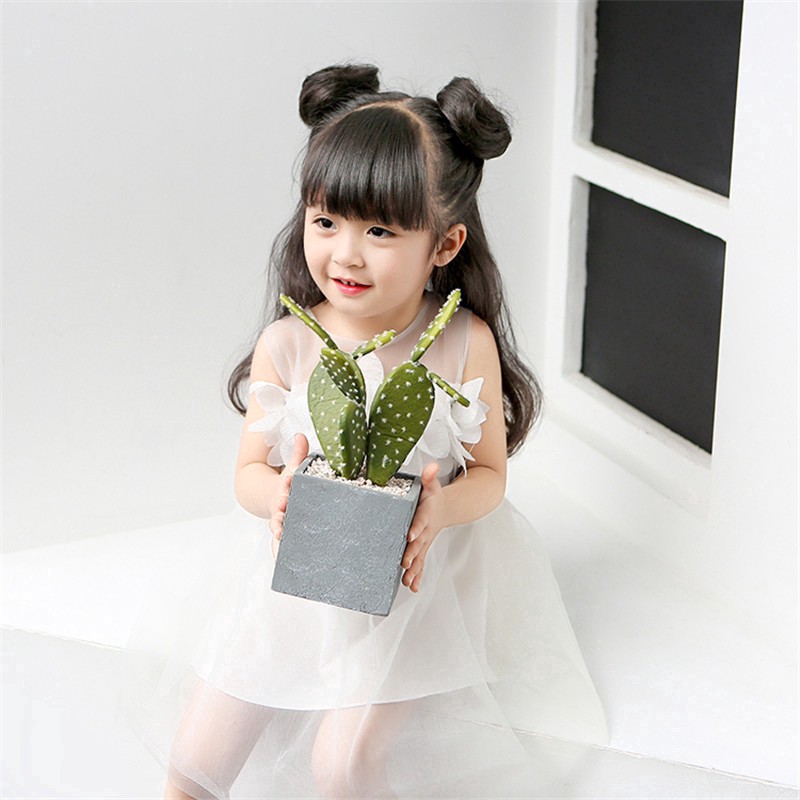 Cặp kẹp tóc búi giả phong cách Hàn Quốc dễ thương cho bé gái