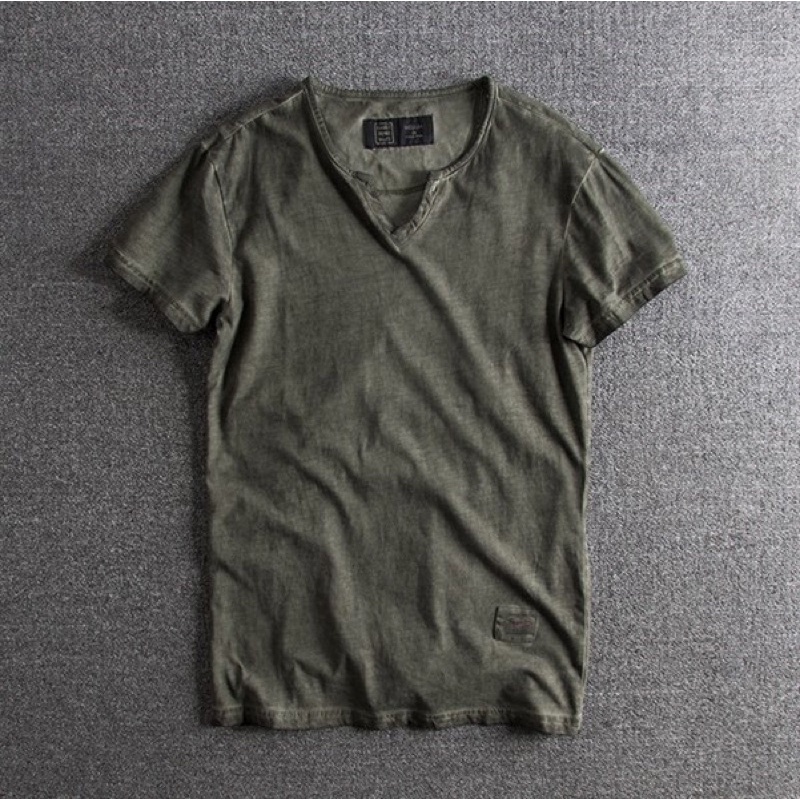 Áo thun wash bụi phong cách Retro_dã ngoại